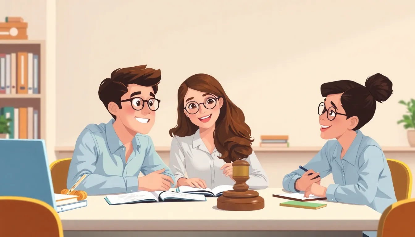 Administrative Law learning scene, Administrative Law learning scene filled with curiosity and joy, clean infographic-inspired illustration for ages 14-16, contemporary and polished, text-free illustration with clean unmarked background, balanced composition, soft cinematic lighting, harmonious color palette, inviting and joyful mood