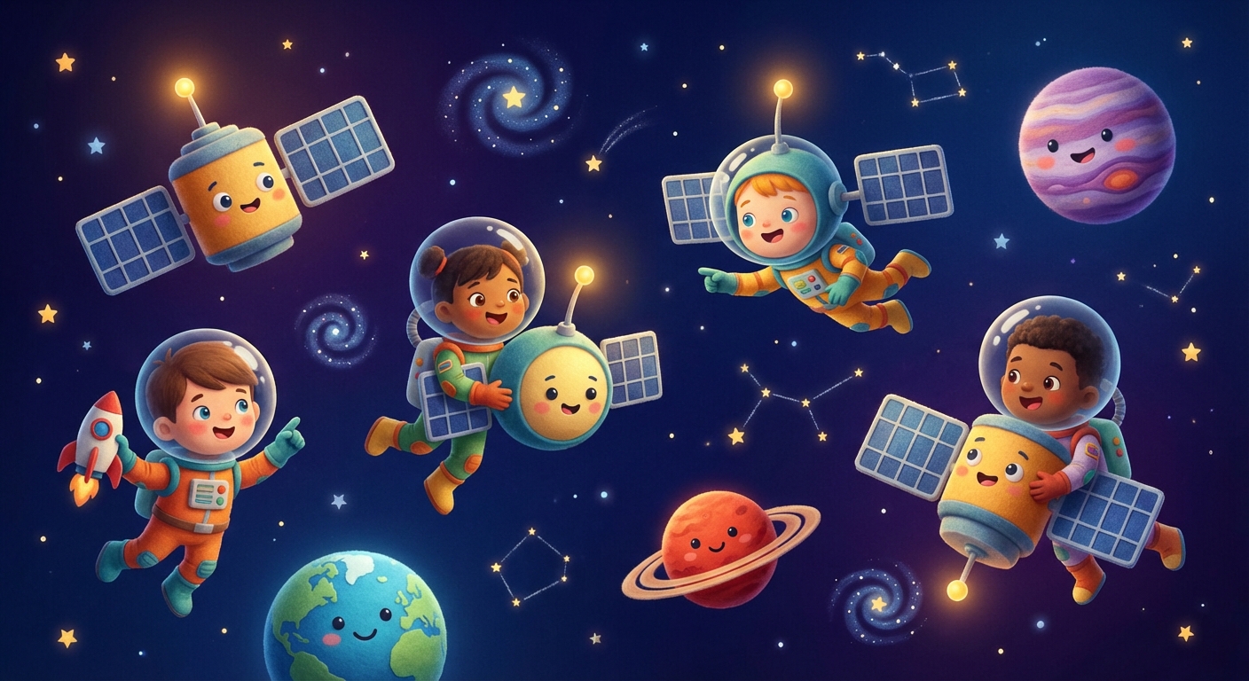 Illustration for 🌟 Amazing Satellites in Space!