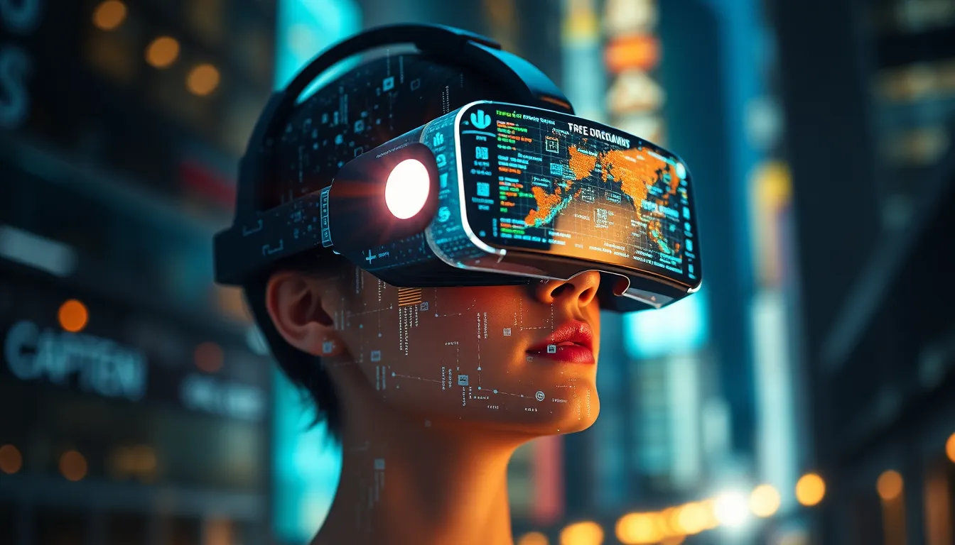 AR headset overlaying digital data onto real world