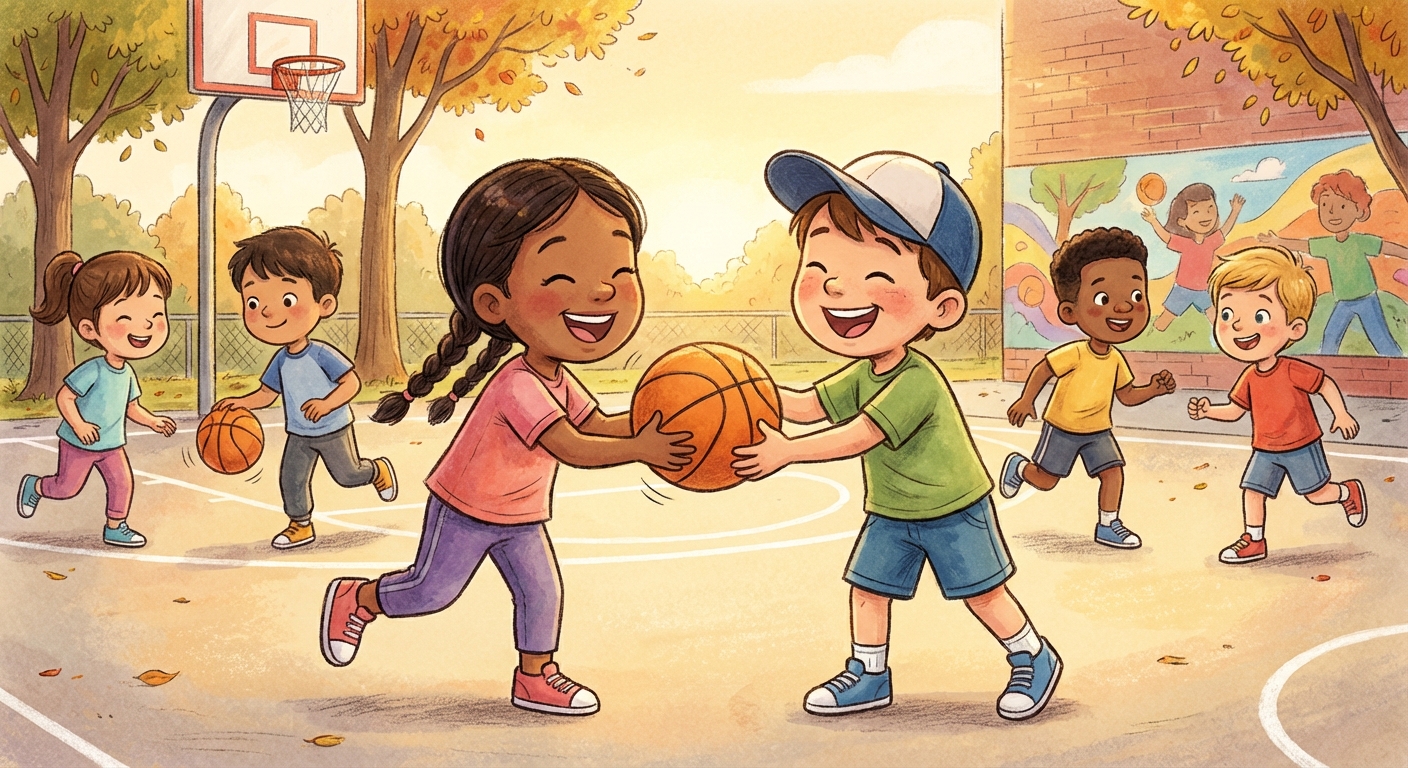 Illustration for Basketball Dribble