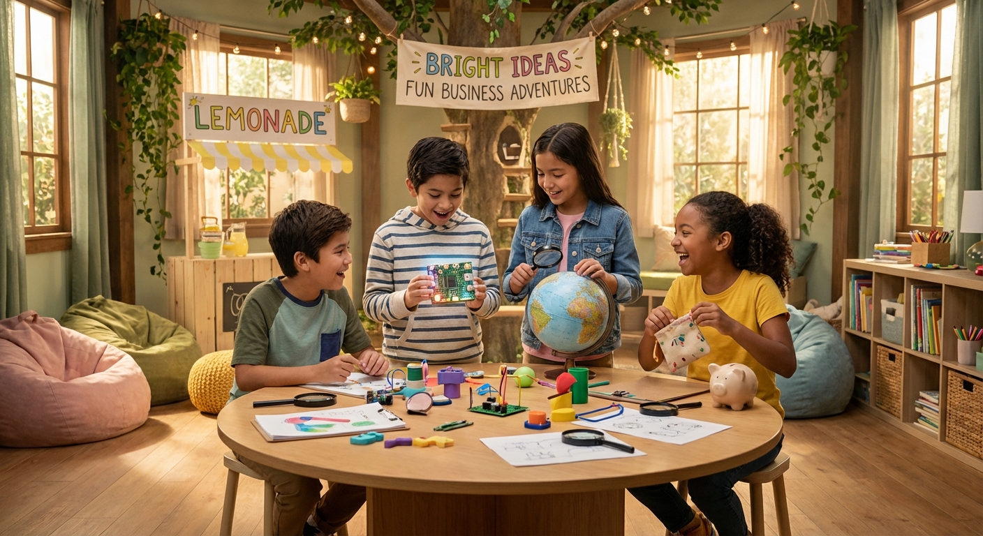 Illustration for 🌟 Bright Ideas: Fun Business Adventures for Young Money‑makers