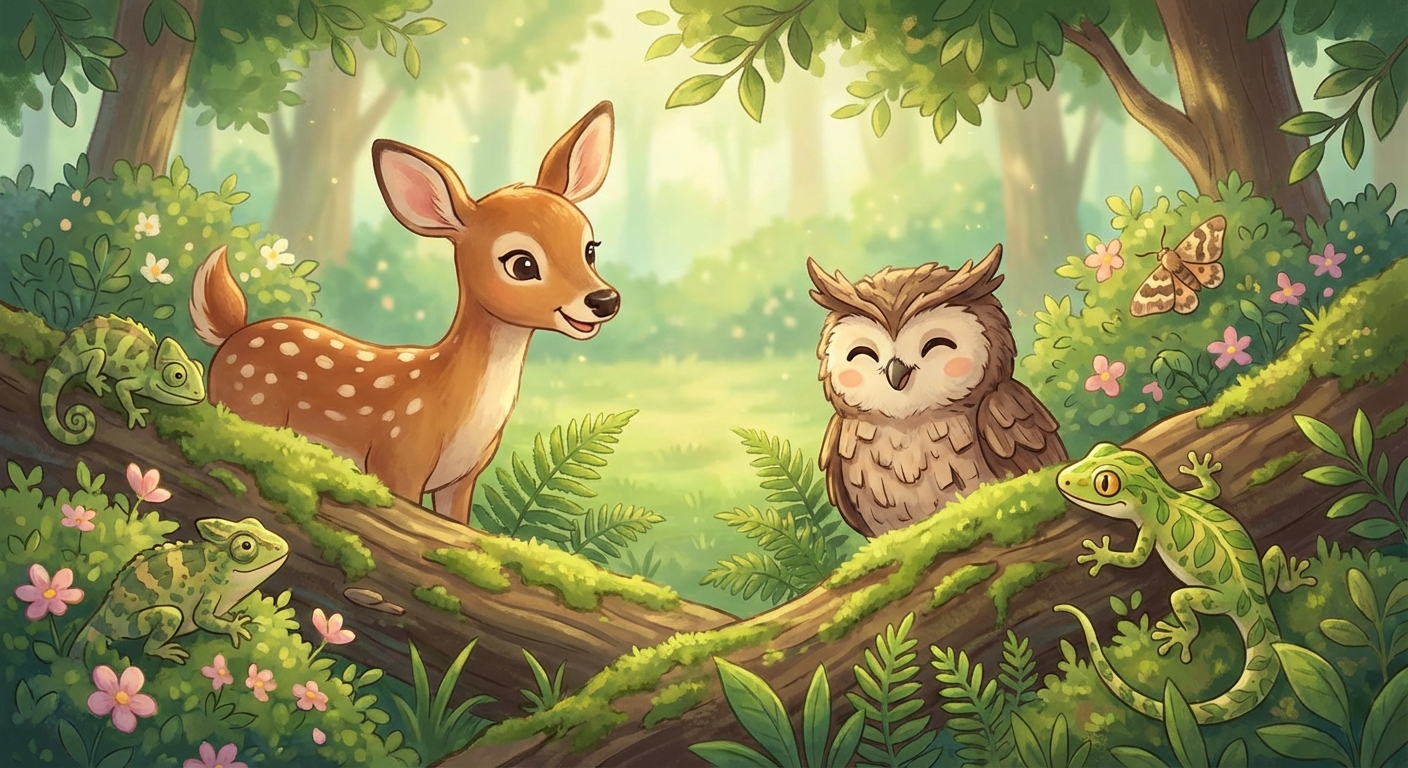 Illustration for 🐾 Camouflage Animals: Nature’s Hide‑and‑seek 🌿