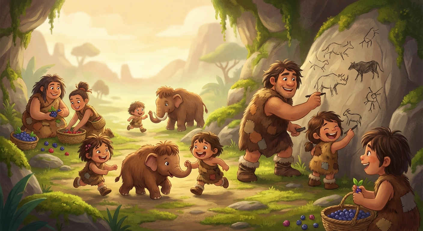 Illustration for 🏞️ Cave People: Life Long Ago