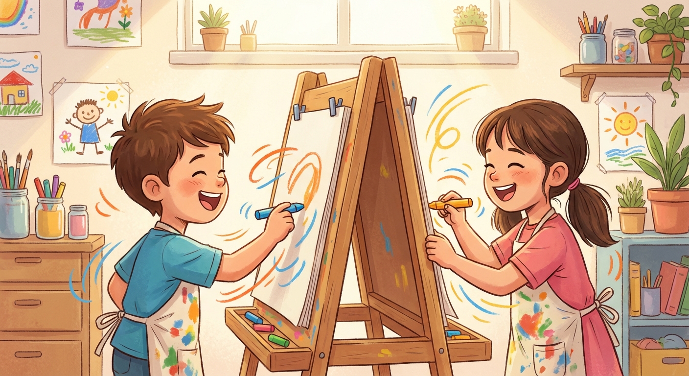 Illustration for 🎨 Colorful Fun with Oil Pastels