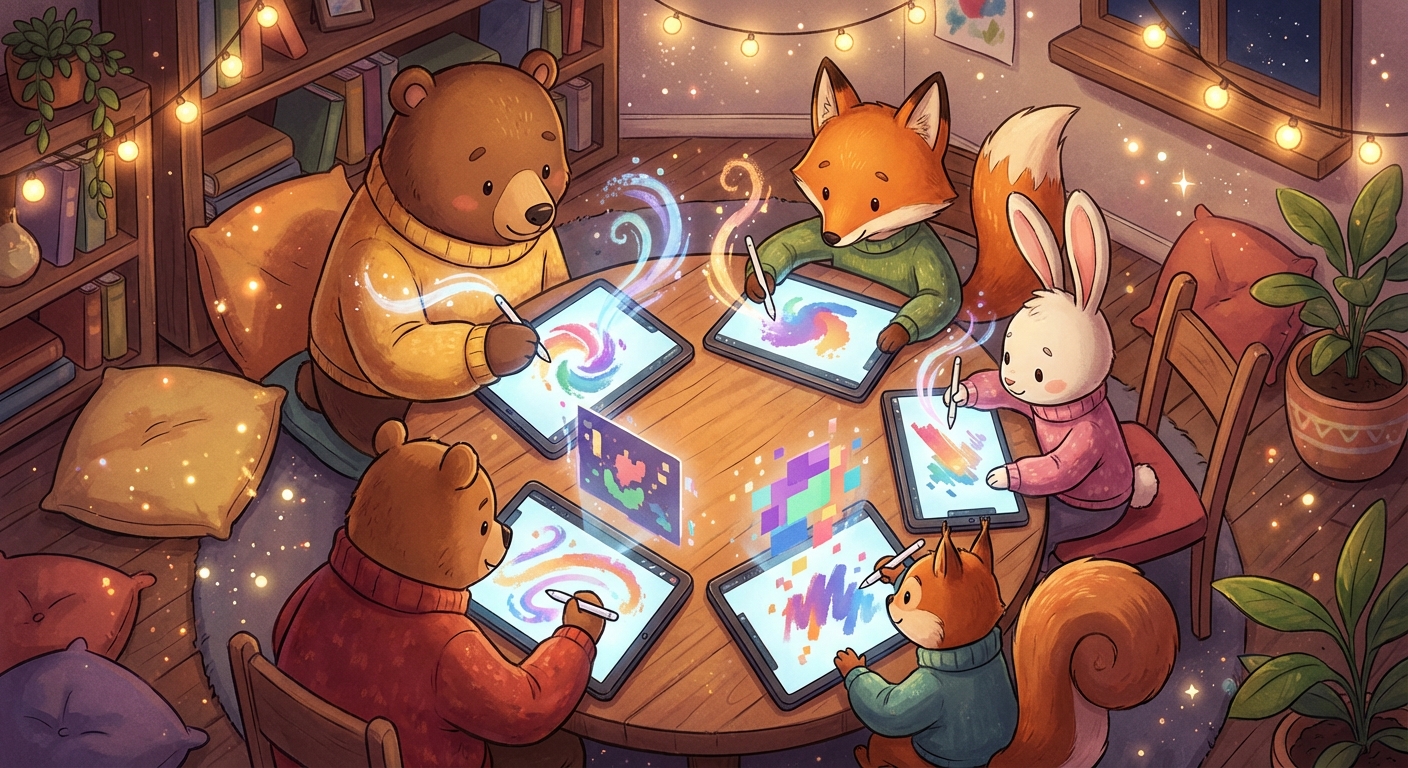 Illustration for 🎨 Digital Art: Painting with Light and Pixels