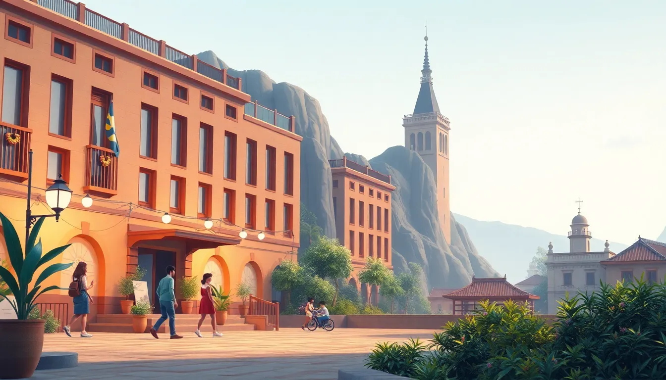 Economic Geography learning scene, Economic Geography learning scene filled with curiosity and joy, clean infographic-inspired illustration for ages 14-16, contemporary and polished, text-free illustration with clean unmarked background, balanced composition, soft cinematic lighting, harmonious color palette, inviting and joyful mood