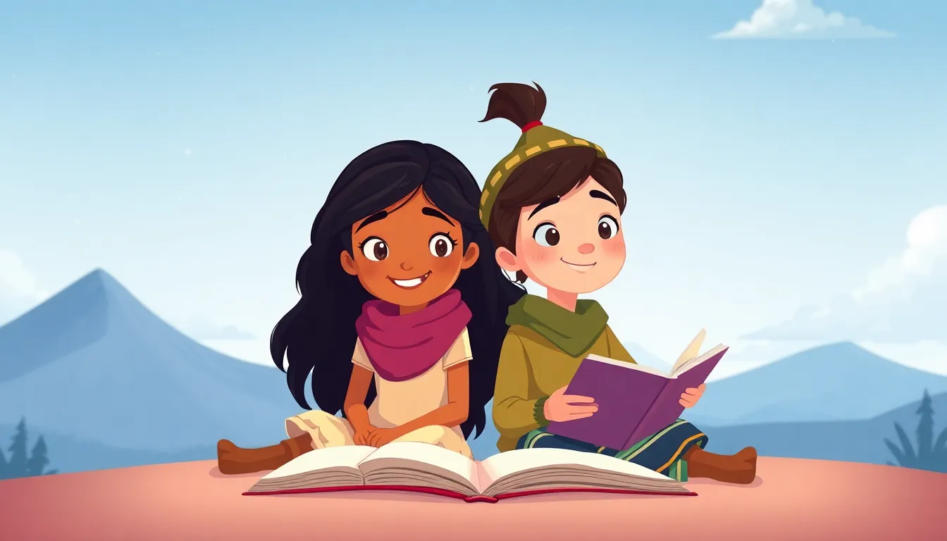 El Ni o and La Ni a the Climate Twins learning scene, El Ni o and La Ni a the Climate Twins learning scene filled with curiosity and joy, stylized tween-friendly illustration for ages 11-13, aspirational and modern, text-free illustration with clean unmarked background, balanced composition, soft cinematic lighting, harmonious color palette, inviting and joyful mood