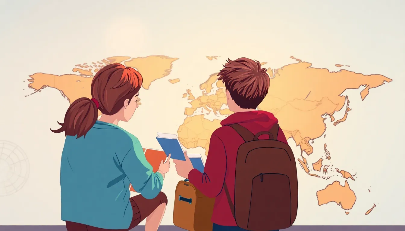 Exploring Demographics the Numbers Behind People learning scene, Exploring Demographics the Numbers Behind People world discovery, maps and globes inviting travel, stylized tween-friendly illustration for ages 11-13, aspirational and modern, text-free illustration with clean unmarked background, balanced composition, soft cinematic lighting, harmonious color palette, inviting and joyful mood