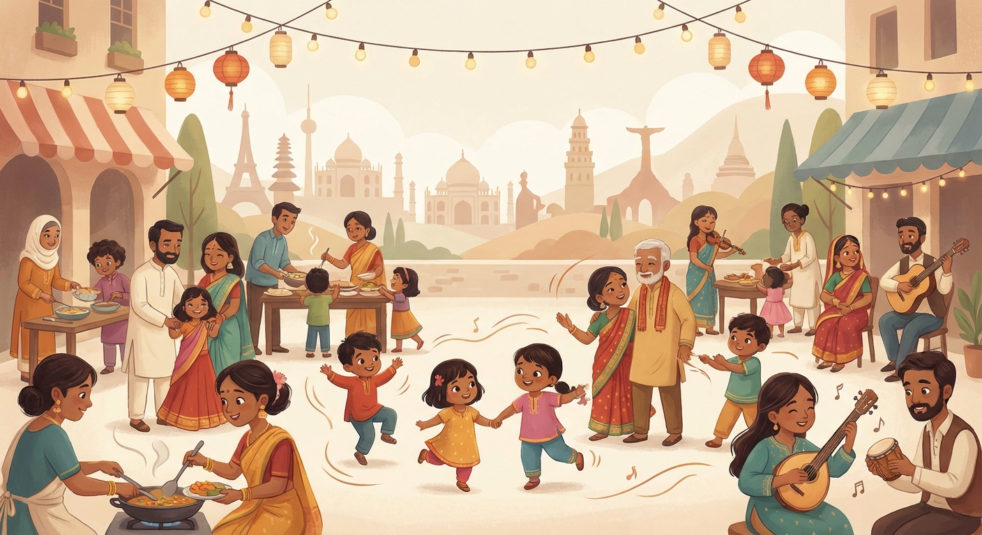 Illustration for 🎉 Family Traditions Around the World