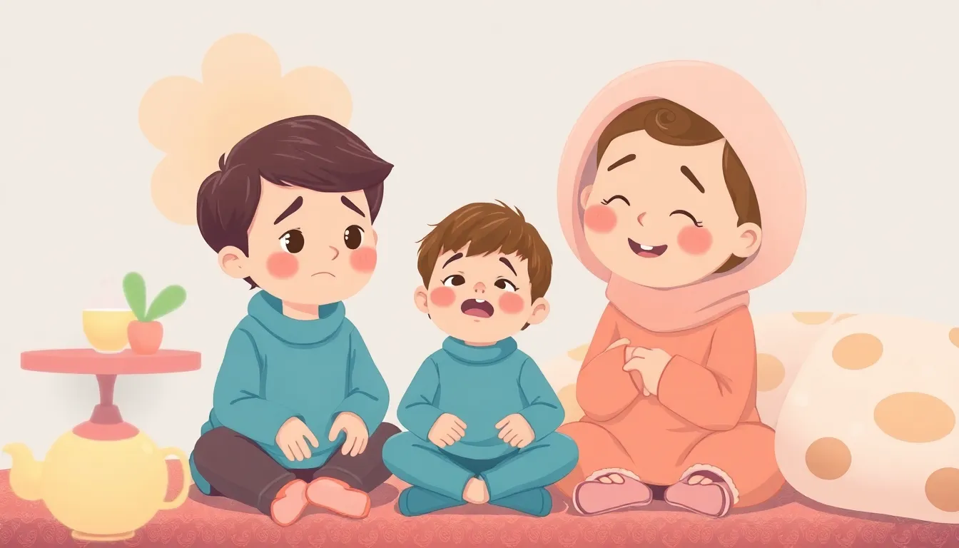 Feeling Worried learning scene, Feeling Worried learning scene filled with curiosity and joy, gentle pastel illustration designed for ages 3-4, rounded shapes, caring expressions, text-free illustration with clean unmarked background, balanced composition, soft cinematic lighting, harmonious color palette, inviting and joyful mood