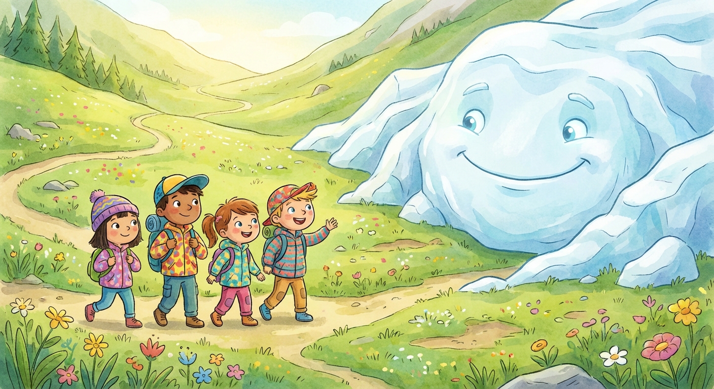 Illustration for ❄️ Glaciers: Nature’s Big Ice Blocks