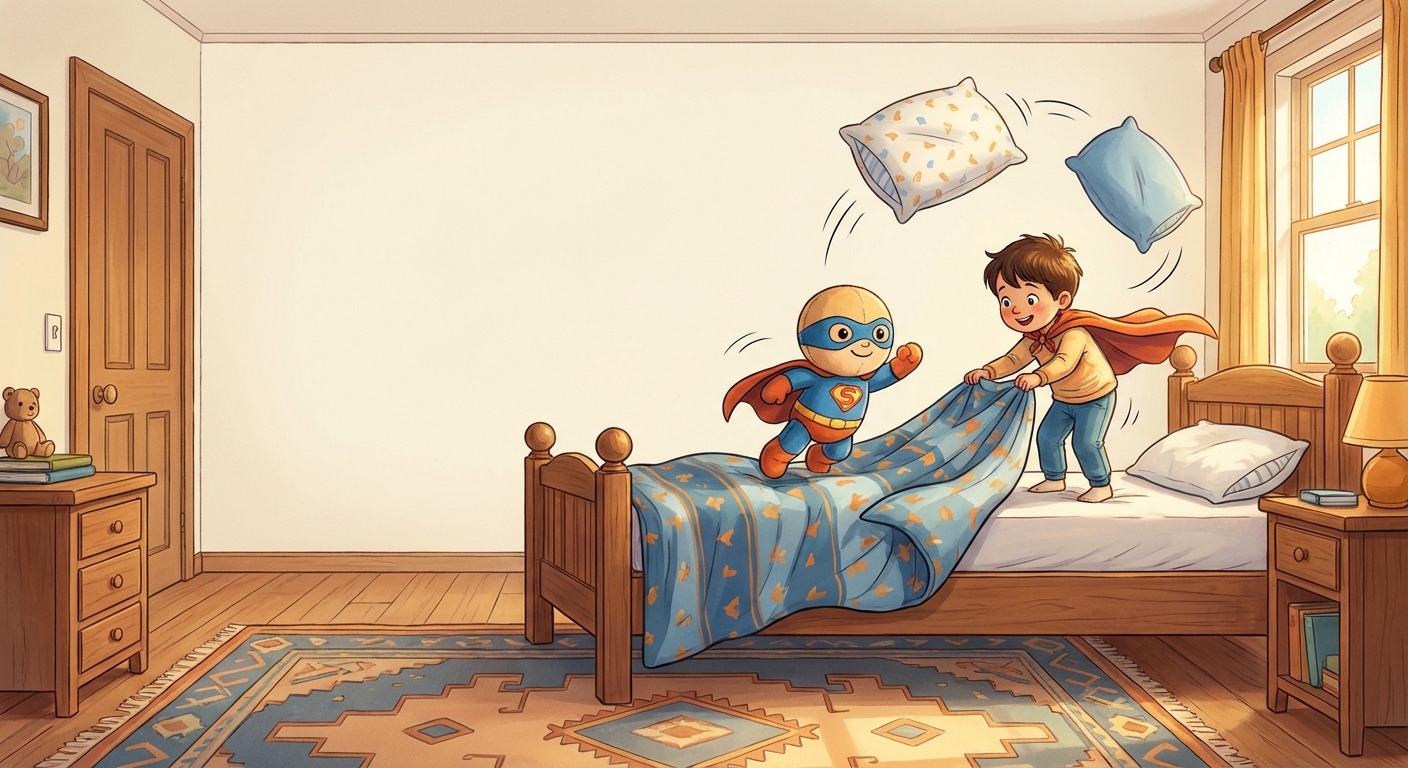 Illustration for 🌟 How to Make Your Bed Like a Superhero!