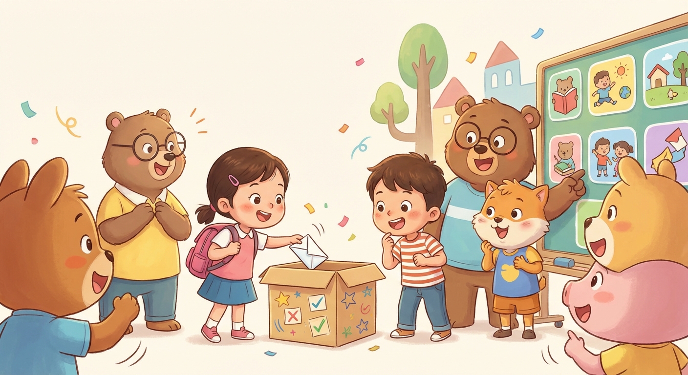 Illustration for 🌟 How Voting Works: A Kid’s Guide to Choosing