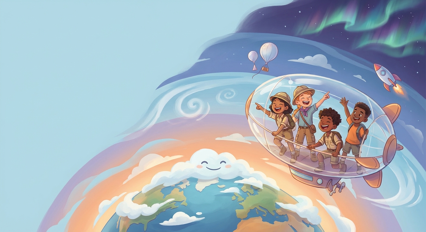 Illustration for 🌎 Journey Through the Sky: the Layers of Earth’s Atmosphere