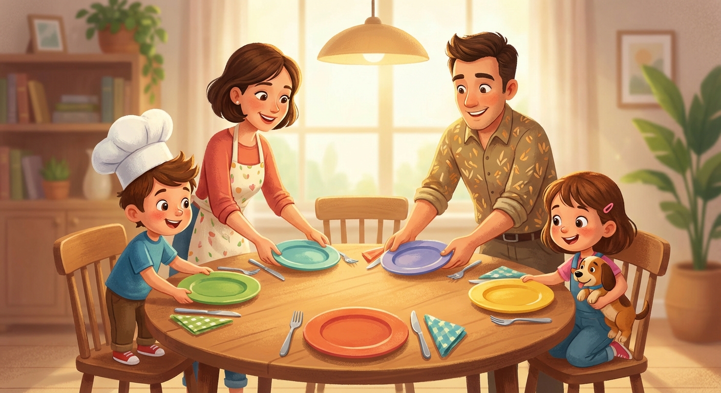 Illustration for 🍽️ Let’s Learn to Set the Table!