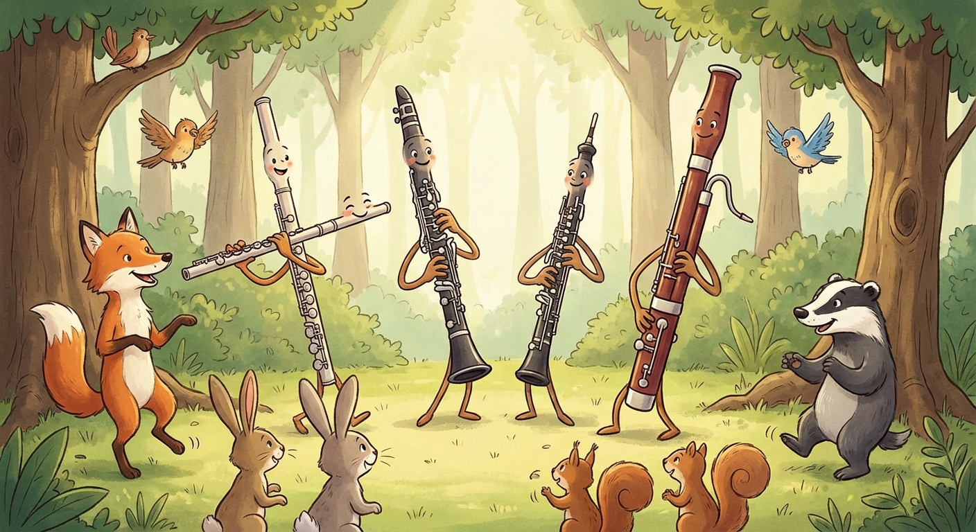 Illustration for 🎵 Let’s Meet the Woodwind Instruments!