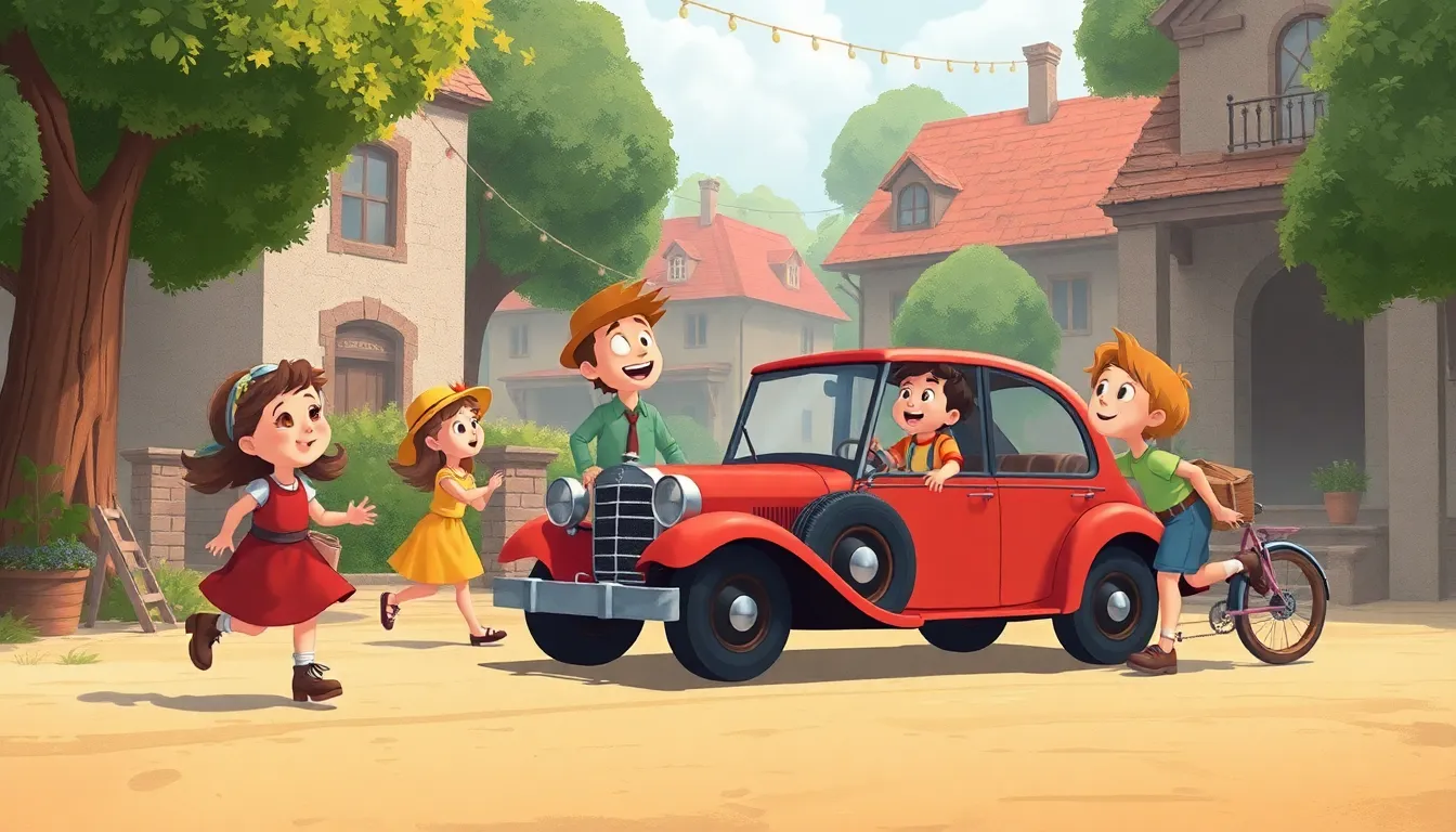 Life Before Cars A Peek into the Past learning scene, Life Before Cars A Peek into the Past historical moment reimagined with enthusiasm, vivid storybook illustration for ages 5-7, lively characters, playful motion, text-free illustration with clean unmarked background, balanced composition, soft cinematic lighting, harmonious color palette, inviting and joyful mood