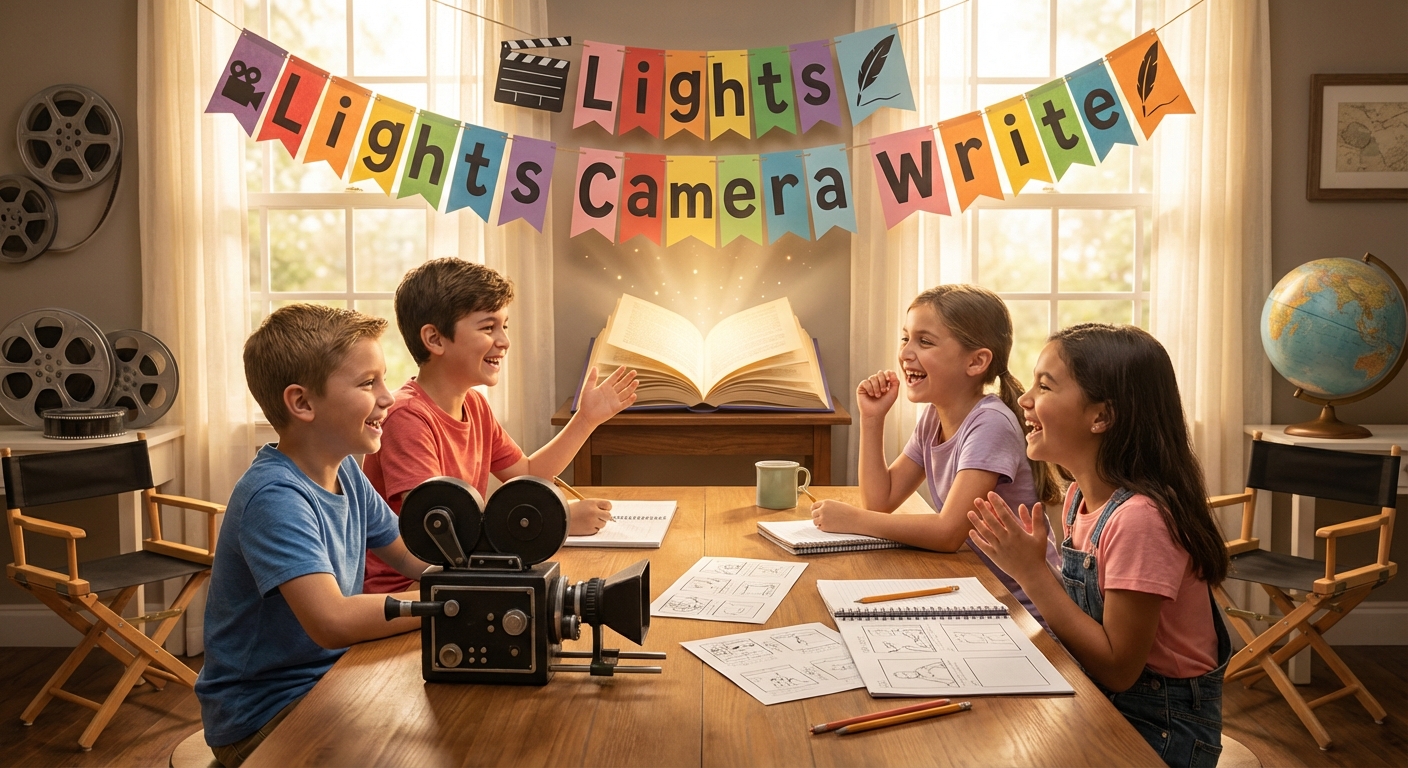 Illustration for 🎬 Lights, Camera, Write! – Screenplay Basics for Young Creators
