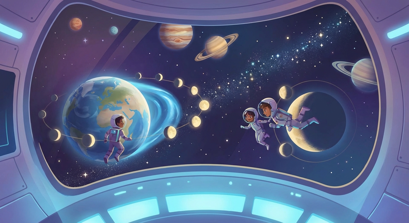 Illustration for Moon Phases and Tides