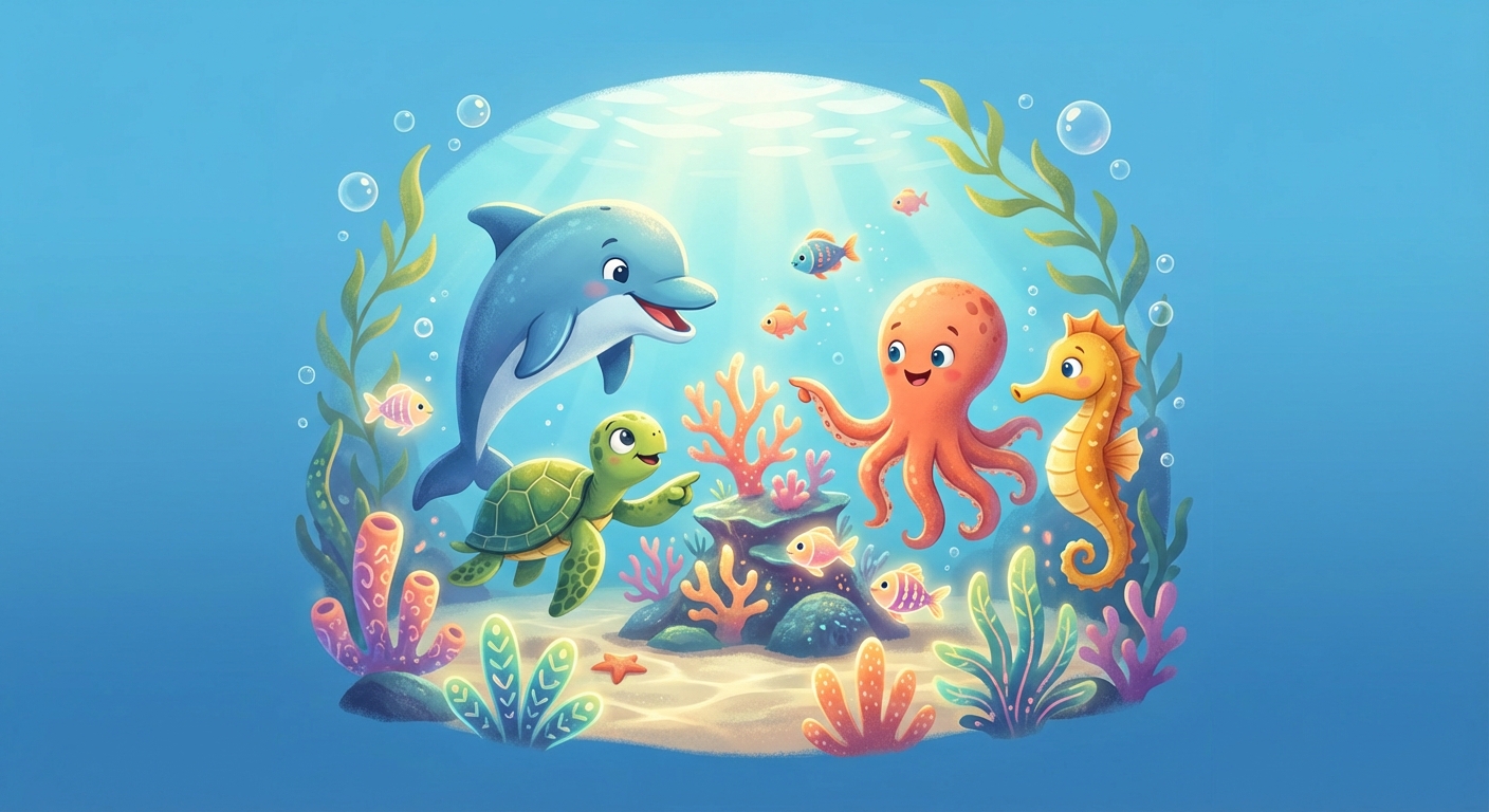 Illustration for 🌊 Ocean Animals Adventure