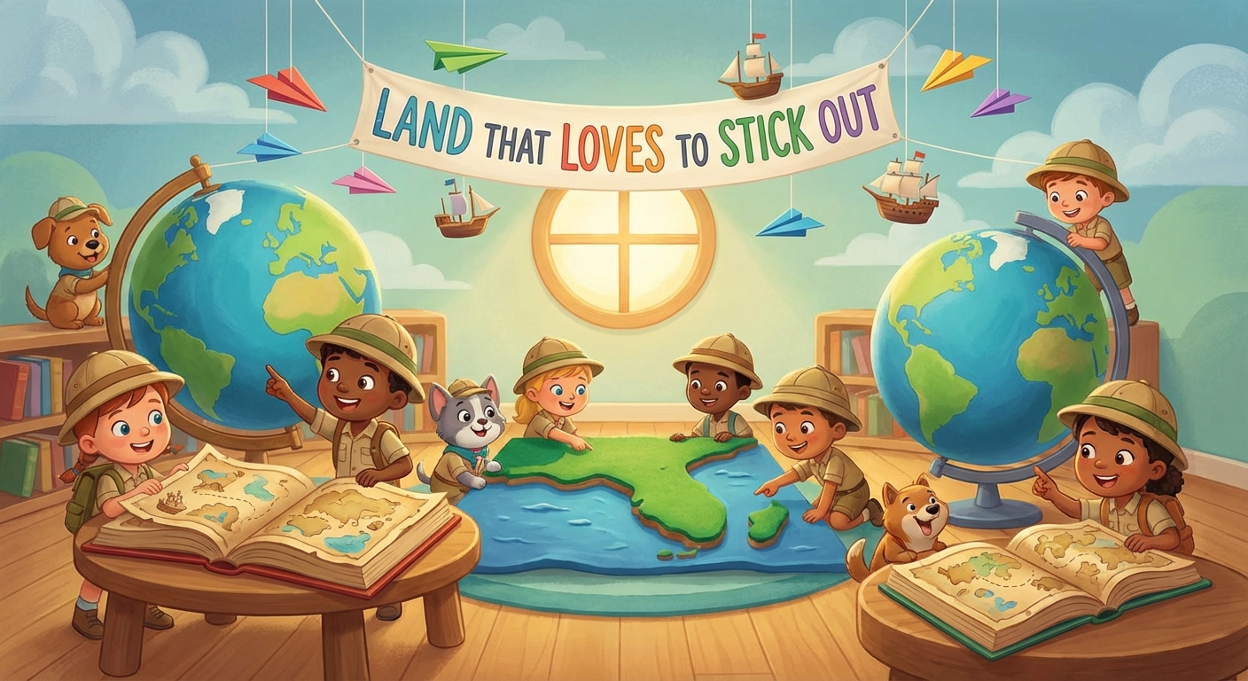 Illustration for 🌍 Peninsulas: Land That Loves to Stick Out