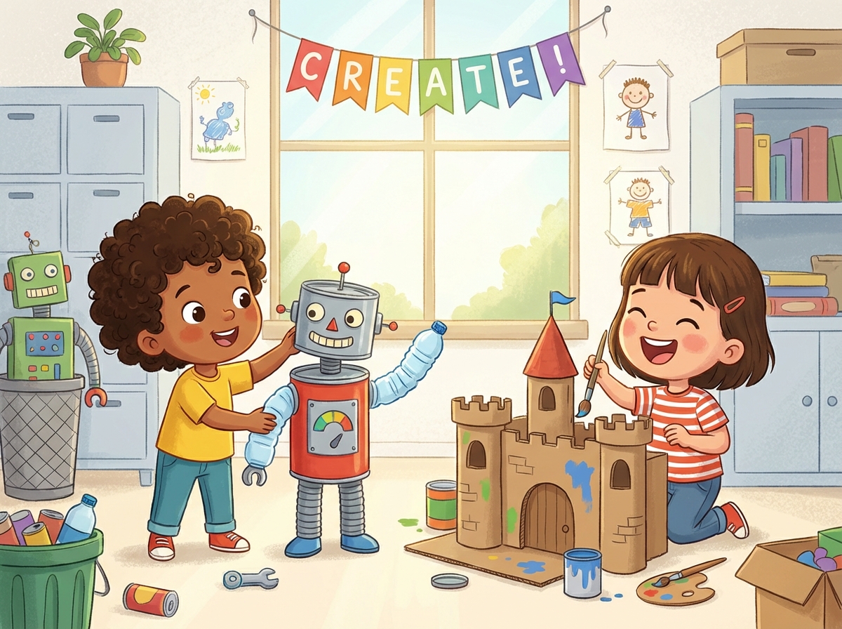 Illustration for 🎨 Recycled Art: Turning Trash into Treasure!