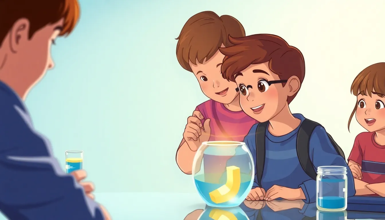 Reflection Refraction Light s Amazing Tricks learning scene, Reflection Refraction Light s Amazing Tricks experiment underway, curious kids collaborating, dynamic adventure illustration for ages 8-10, engaging detail, upbeat energy, text-free illustration with clean unmarked background, balanced composition, soft cinematic lighting, harmonious color palette, inviting and joyful mood