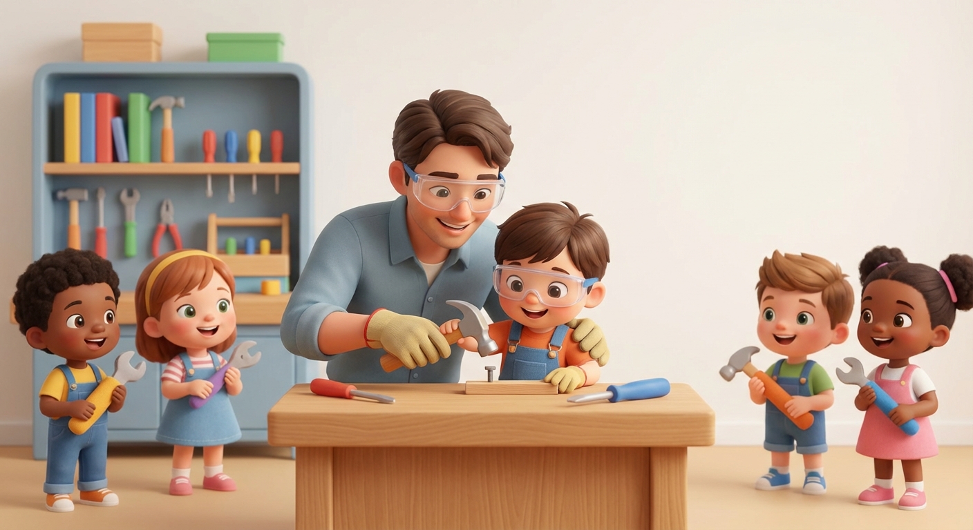 Illustration for 🛠️ Safe and Happy with Tools!