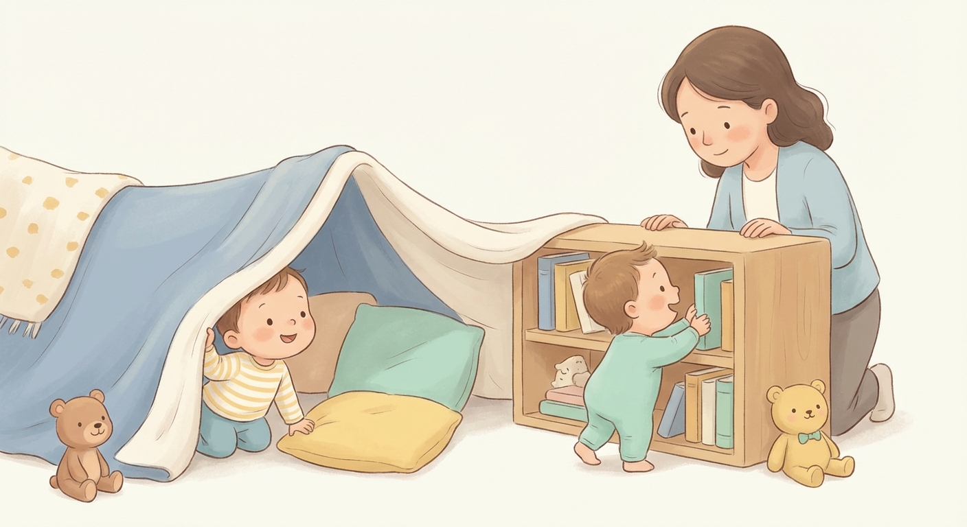 Special Places in Our Home learning scene, Special Places in Our Home learning scene filled with curiosity and joy, gentle pastel illustration designed for ages 3-4, rounded shapes, caring expressions, text-free illustration with clean unmarked background, balanced composition, soft cinematic lighting, harmonious color palette, inviting and joyful mood