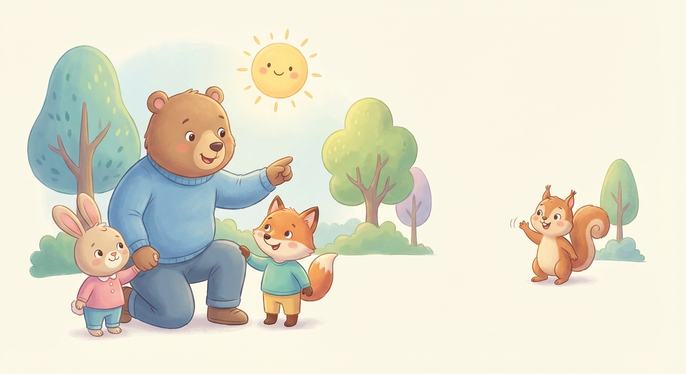 Stay Safe with Strangers learning scene, Stay Safe with Strangers safety tip demonstrated kindly and clearly, gentle pastel illustration designed for ages 3-4, rounded shapes, caring expressions, text-free illustration with clean unmarked background, balanced composition, soft cinematic lighting, harmonious color palette, inviting and joyful mood