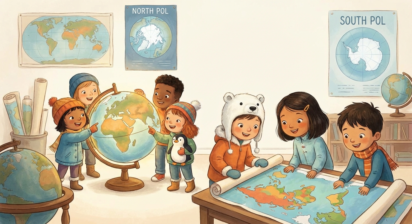 Illustration for The Amazing North and South Poles ❄️