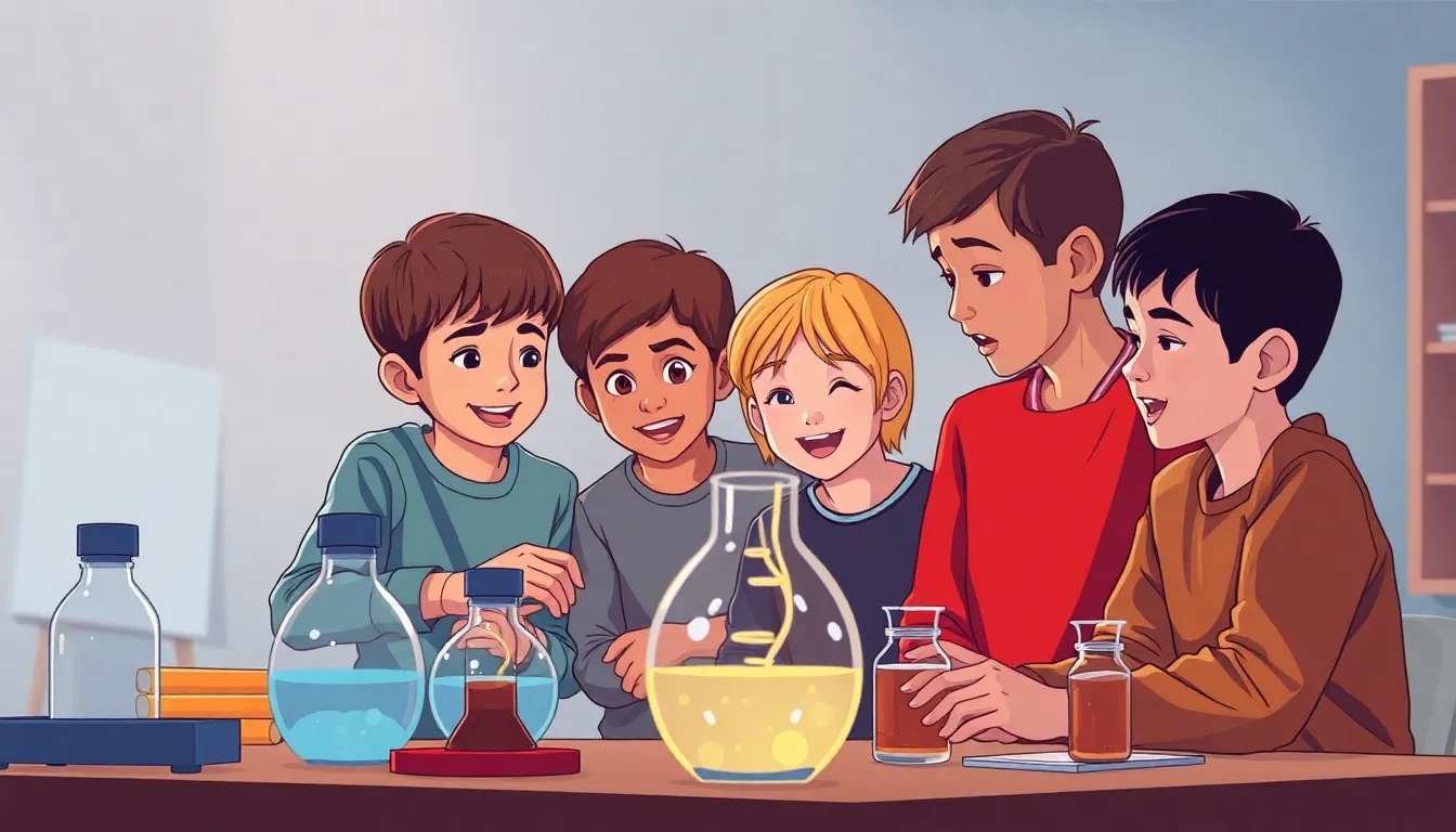 the Dynamic World of Thermodynamics learning scene, the Dynamic World of Thermodynamics experiment underway, curious kids collaborating, clean infographic-inspired illustration for ages 14-16, contemporary and polished, text-free illustration with clean unmarked background, balanced composition, soft cinematic lighting, harmonious color palette, inviting and joyful mood