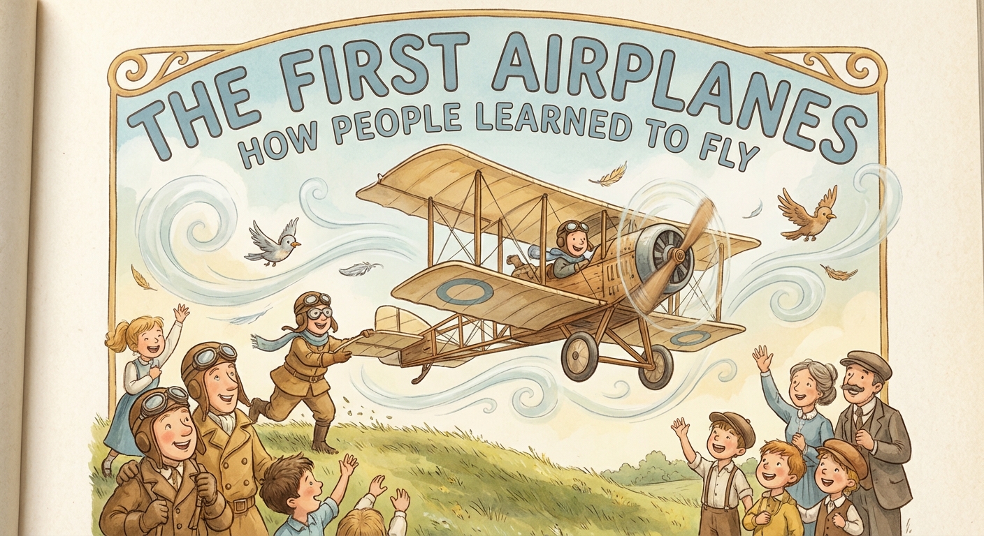 Illustration for ✈️ The First Airplanes: How People Learned to Fly