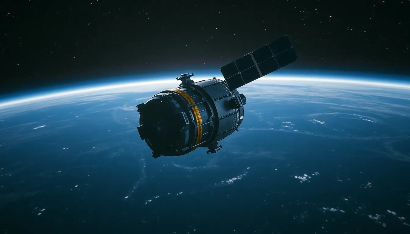 the James Webb Space Telescope floating in space