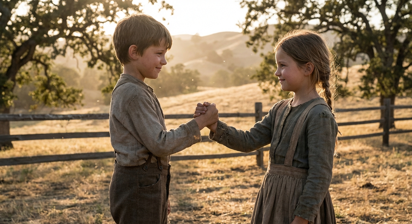 two kids shaking hands, representing trust