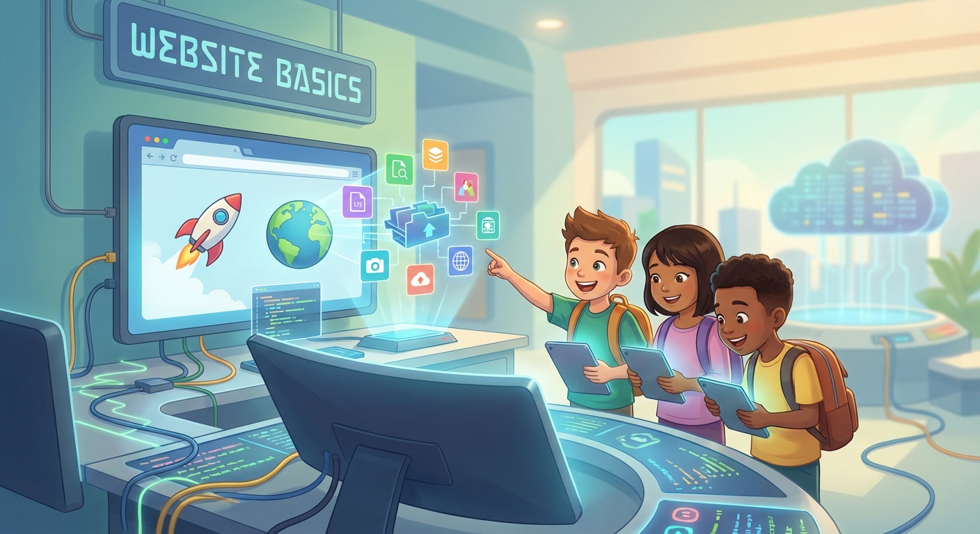 Illustration for 🌐 Website Basics: How the Internet’s Pages Come to Life