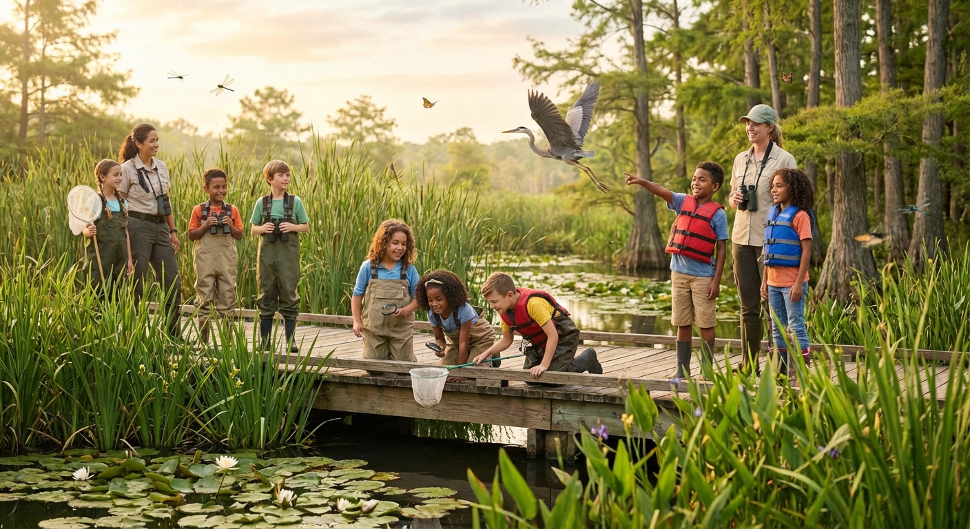 Illustration for 🌿 Wetlands: Nature’s Water‑loving Superheroes