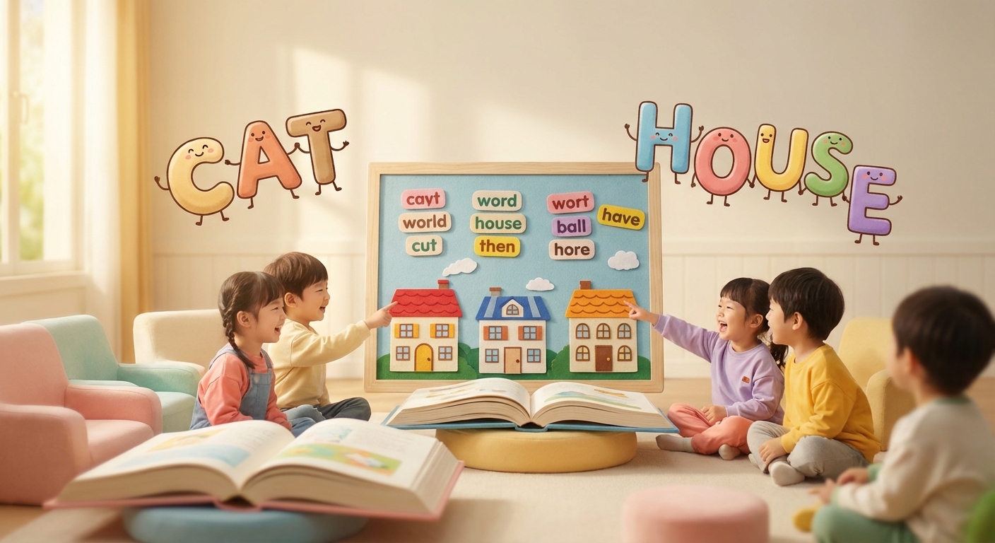 Illustration for 🌟 Word Families: Tiny Words That Live Together!